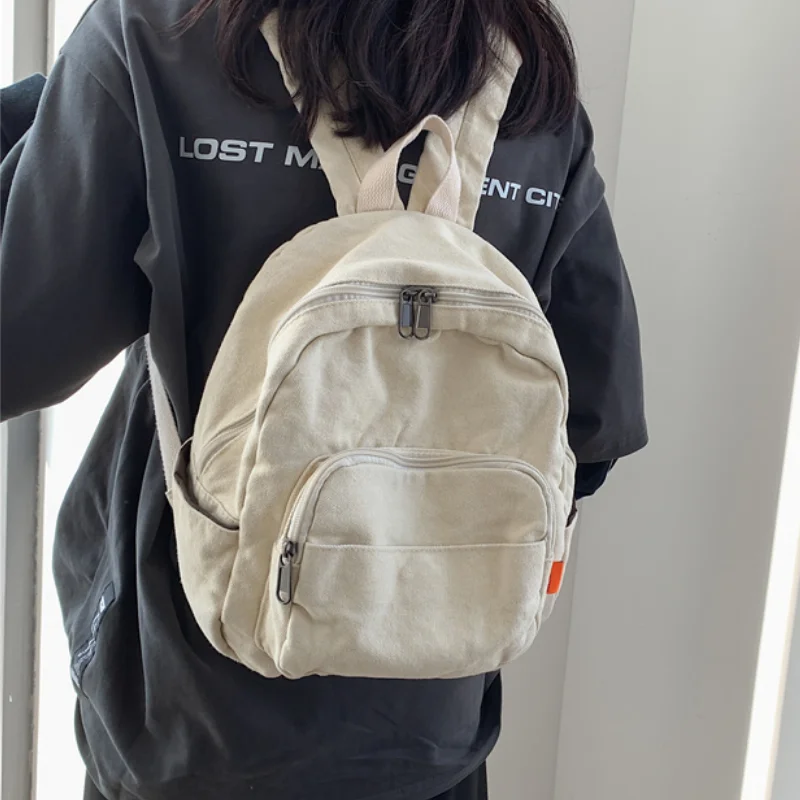 

Small and Versatile Mini Artistic Backpack Lazy Feng Shui Wash Canvas Backpack Niche and Causal Versatile