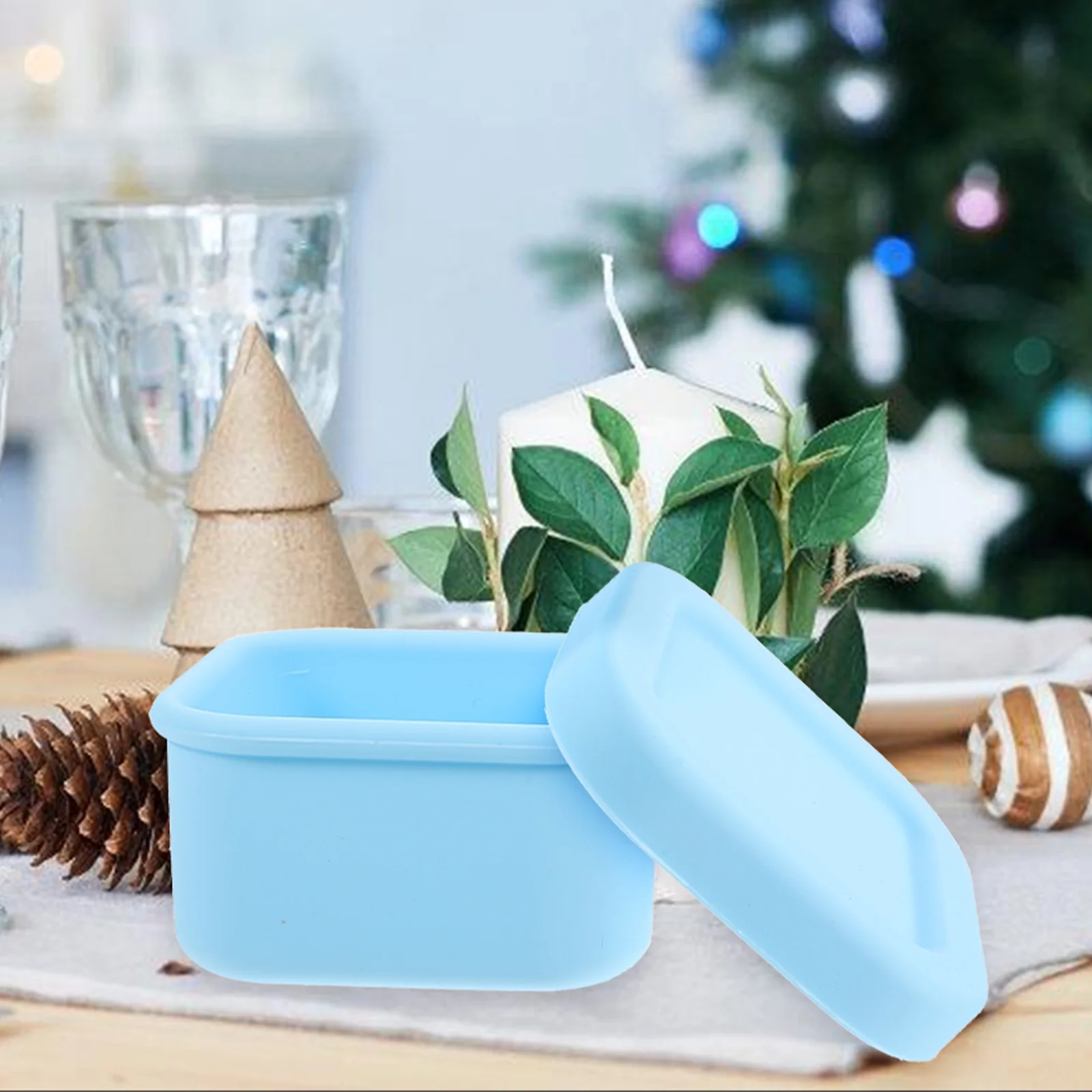 

Silicone Food Baby Lunch Box Reusable for Kids Blue Storage Container PortableMealBox HouseholdContainer