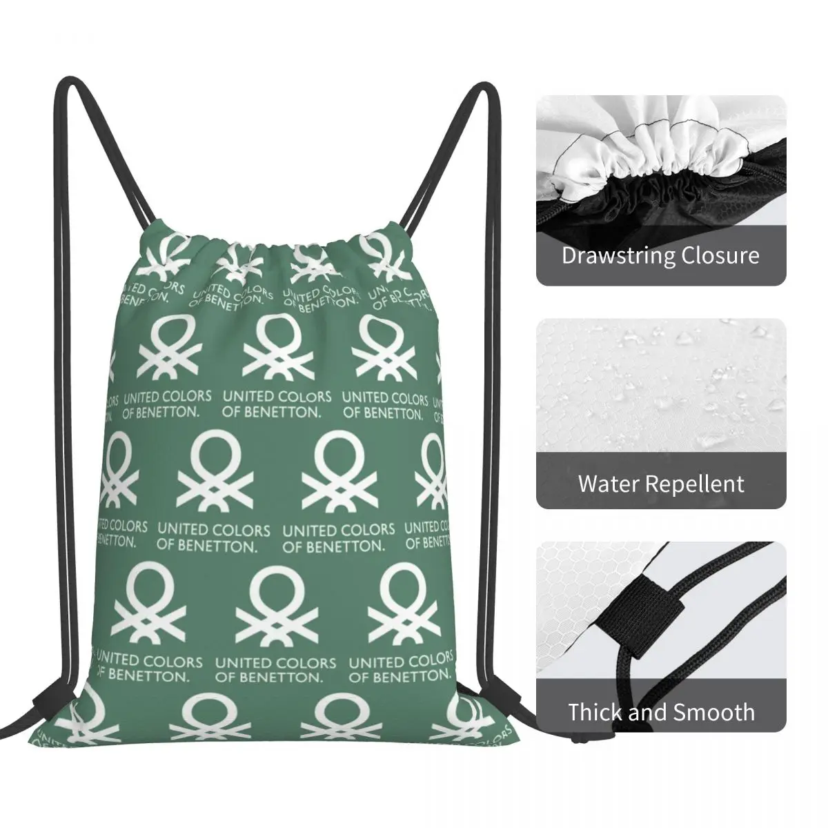 حقائب ظهر يونايتد كولورز أوف بينيتون كاجوال محمولة برباط وحقائب أحذية وحقائب كتب للمدرسة للرجال والنساء