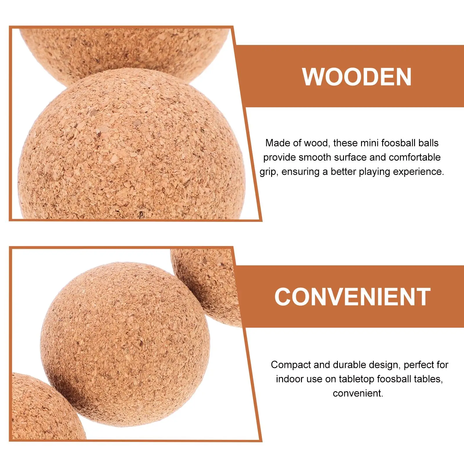 3 ชิ้นไม้ลูกฟุตบอลเปลี่ยนครัวเรือนตารางฟุตบอล Cork Mini Foosball ตารางอะไหล่เกมขนาดเล็กลูกปัดในร่ม