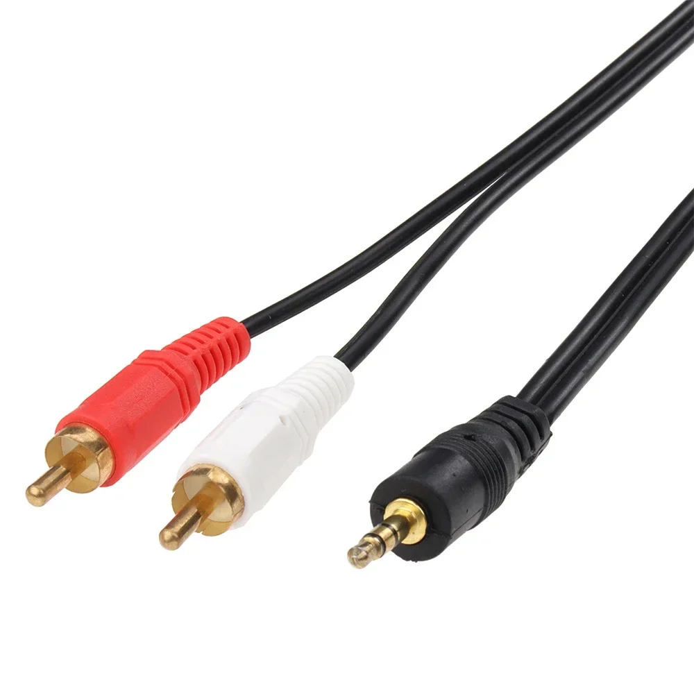 100pcs 1.5M 3.5mm Male Plug Jack Connector to 2 RCA Male Music Stereo Adapter Cable Audio AUX Line for Phones TV Sound Speakers