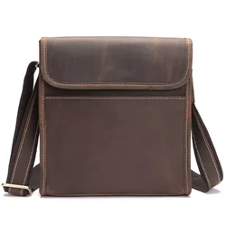 Simple Zency Men's Genuine Leather Shoulder Bags High Quality Men Vintage Ipad Holder Satchel Designer Zipper Messenger bags