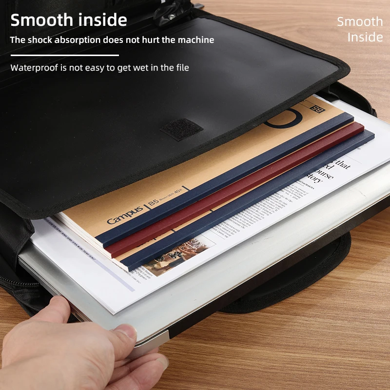 Top Grade Portable Briefcase A4 Zipper Waterproof Multi-layer Office Meeting Fashion Computer Bag