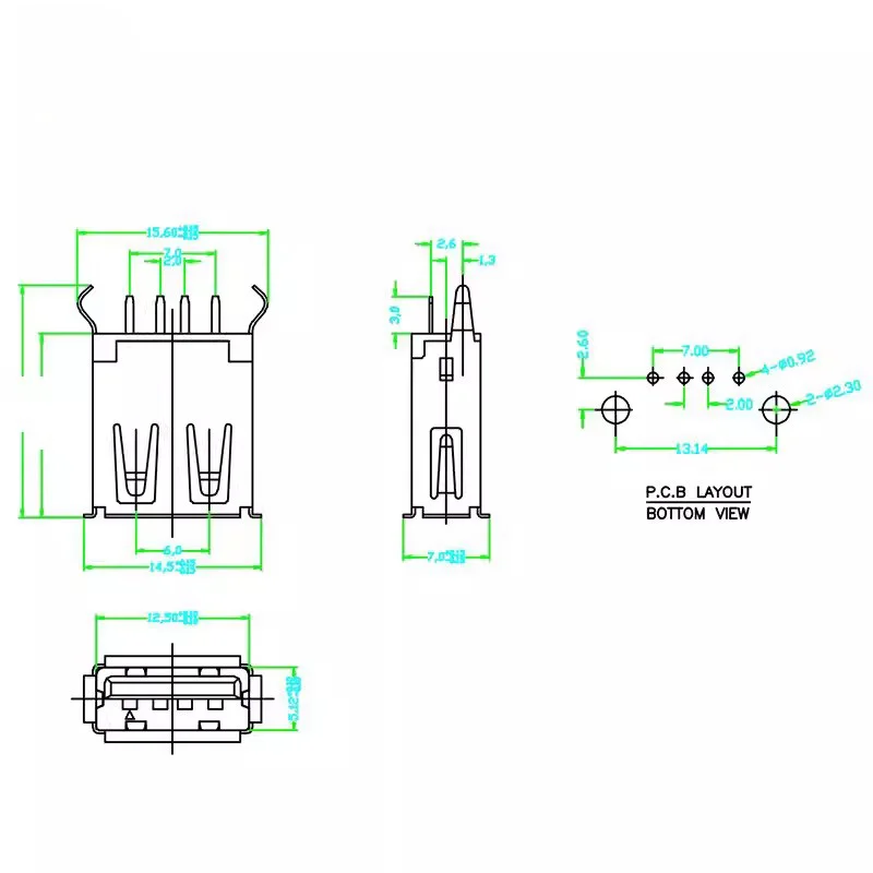 10Pcs/Lot USB-AF Fe…