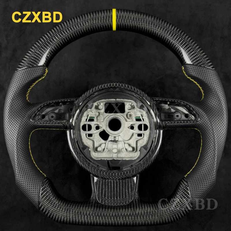 

Подходит для Audi A6 S6 A7 S7 A1 A8 S8 RS6 RS7 Рулевое колесо из настоящего углеродного волокна Высококачественное спортивное колесо по индивидуальному заказу