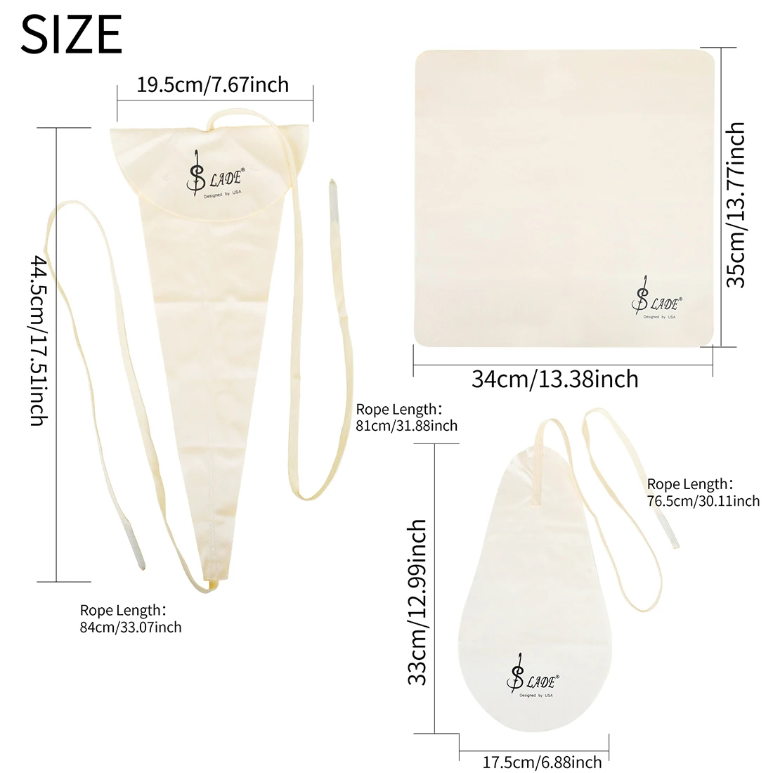 SLADE Saxophone Cleaning Wipes Sets Knitted High-End Brass Musical Instruments Wipes Saxophone Clarinet Trombone Accessories