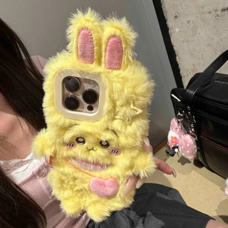 ثلاثية الأبعاد Kawaii جديد لطيف Chiikawa Usagi Hachiware قضية الهاتف المحمول أنيمي أبل سلسلة الكرتون الخريف والشتاء المضادة للسقوط حلاوة