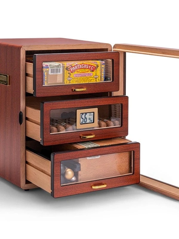 

Cigar, box thermometer, humidifier, piano paint, cedar cigar cabinet