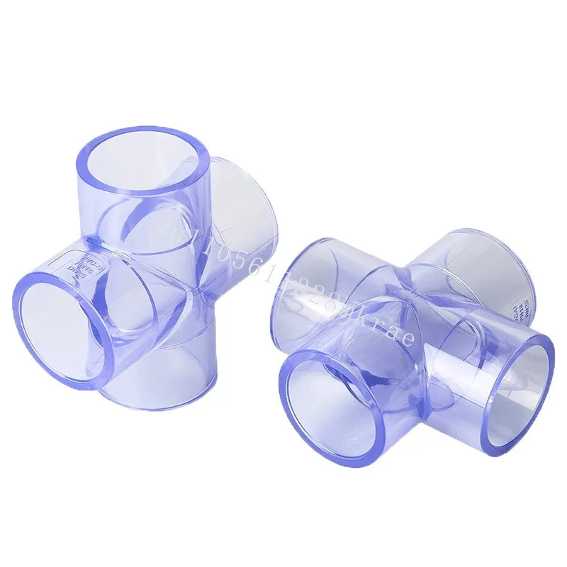 

New high-performance UPVC transparent pipe fittings four-way connector water pipe cross for water pipes