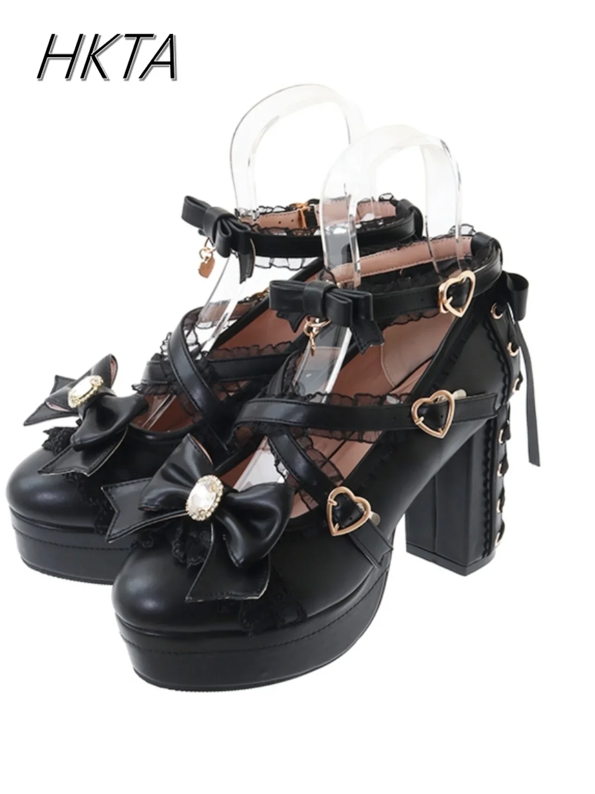 Japanese Lolita Shoes Mine Series Mass Production Sweet Bow Liz High Heel Platform Heels Girl Versatile Mary Jane Women's Shoes