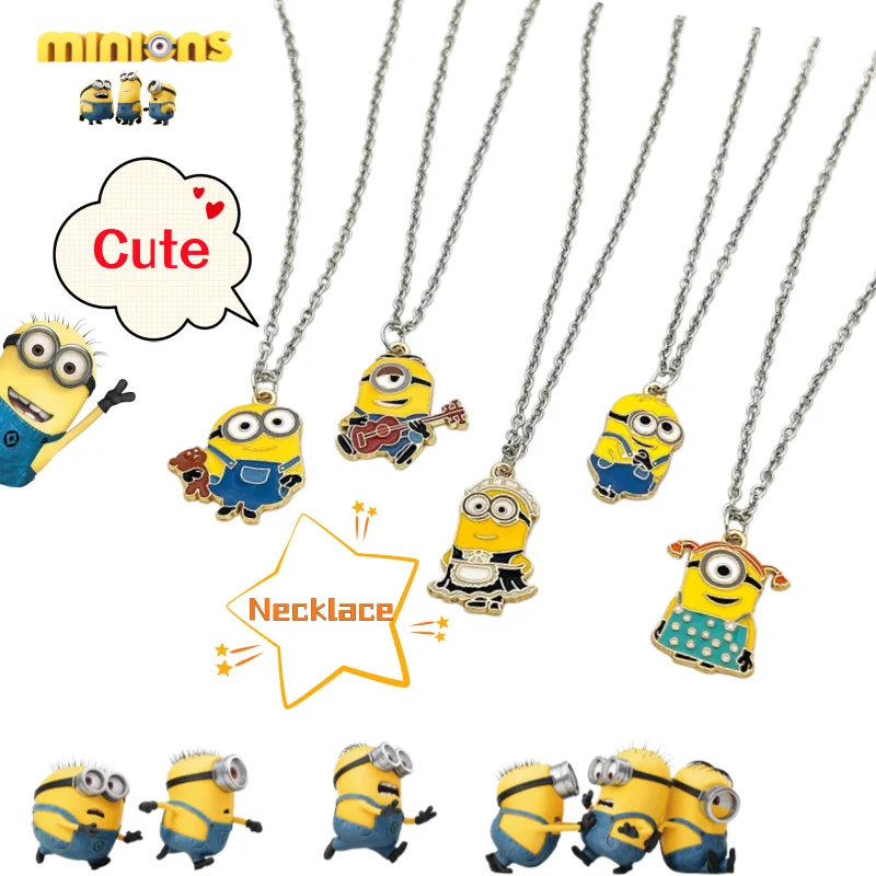 Colar Criativo e Fofo dos Minions do Despicable Me, Corrente de Clavícula Versátil, Presente de Aniversário para Meninas