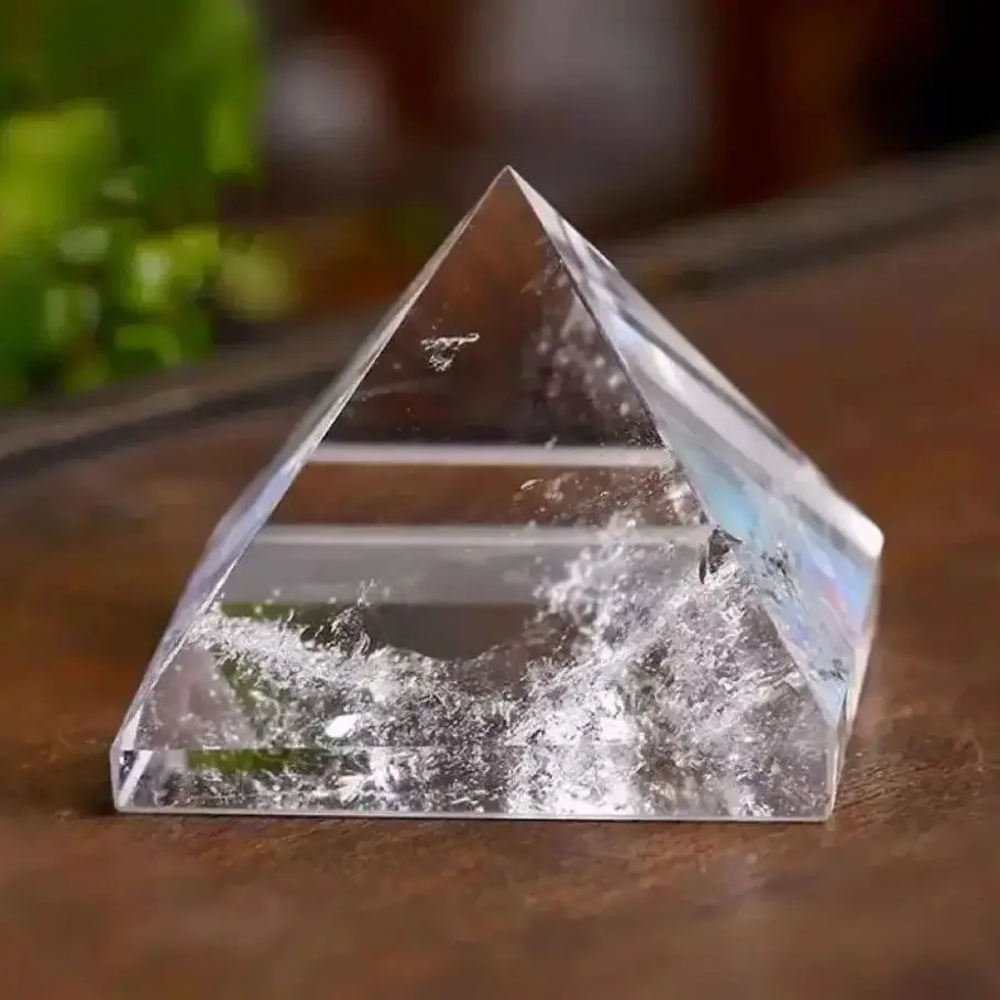 Pyramide de Quartz clair cristal naturel Chakra Reiki pierre de guérison pointe tour méditation cristaux de Quartz blanc pyramide Fengshui