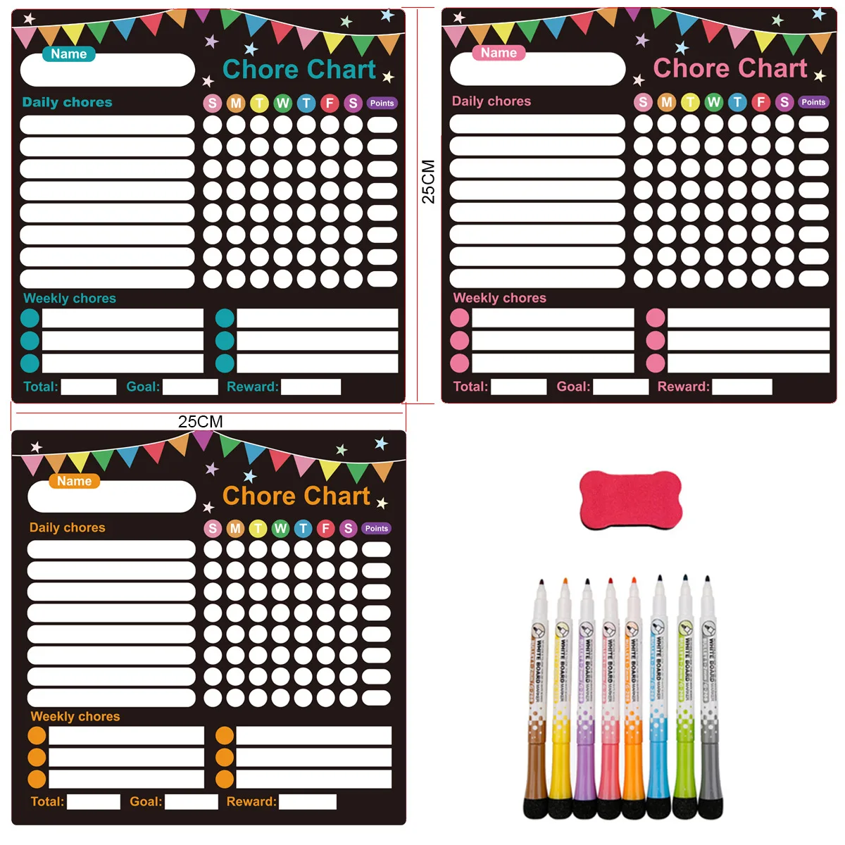 Daily Good Habits Develop Weekly Schedule Magnetic Whiteboard Learn Self-discipline Clock in Refrigerator Sticker