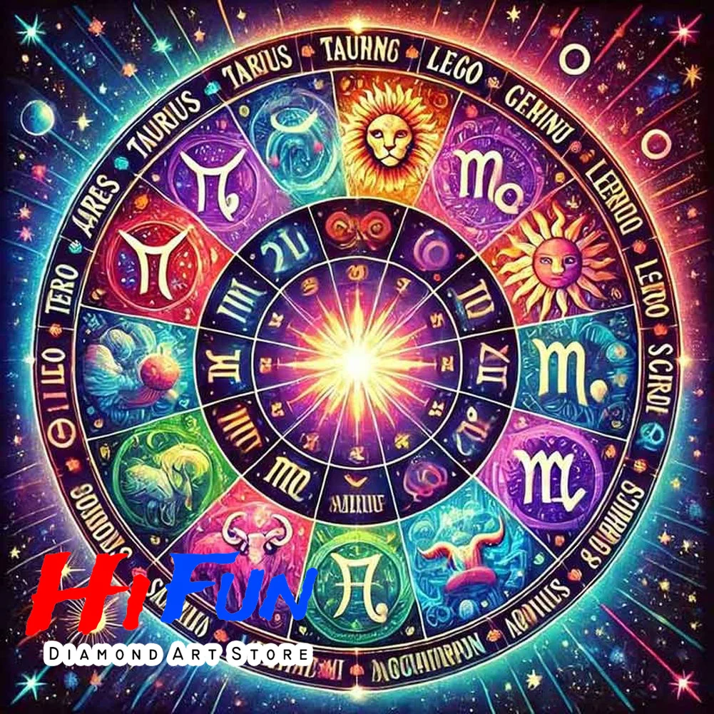 

Diamond Painting Diy Zodiac Constellation Wall Art Full Mosaic Cross Stitch Arts Embroidery Astrological Horoscope Wall Decor