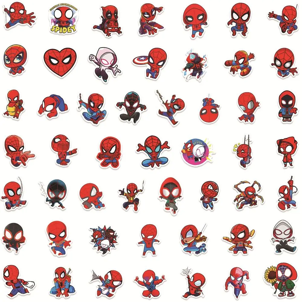 10/50pcs Disney Movie Spiderman Anime Stickers DIY Skateboard Notebook Suitcase Luggage Motorcycle Car Waterproof Cool Sticker