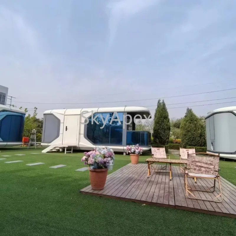 كبسولة المنزلية التجارية الفضاء المقصورة فندق فاخر صغير منزل الجاهزة كبسولة التجارة الجاهزة الفضاء كبسولة الحاويات البيت