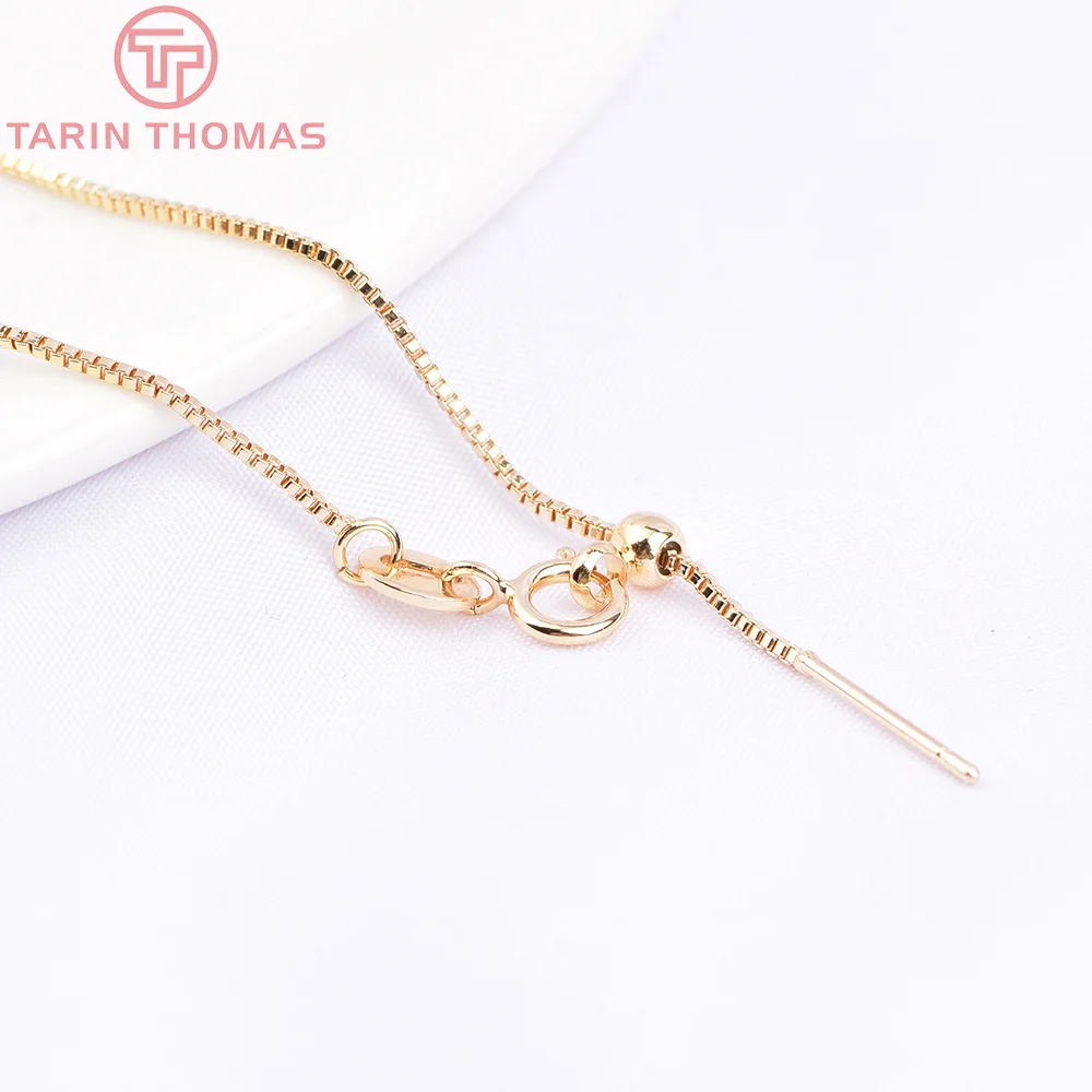 (3038)2PCS Length 80MM 24K Gold Color Brass Finished Bracelet Chain High Quality Jewelry Making Findings Accessories Wholesale