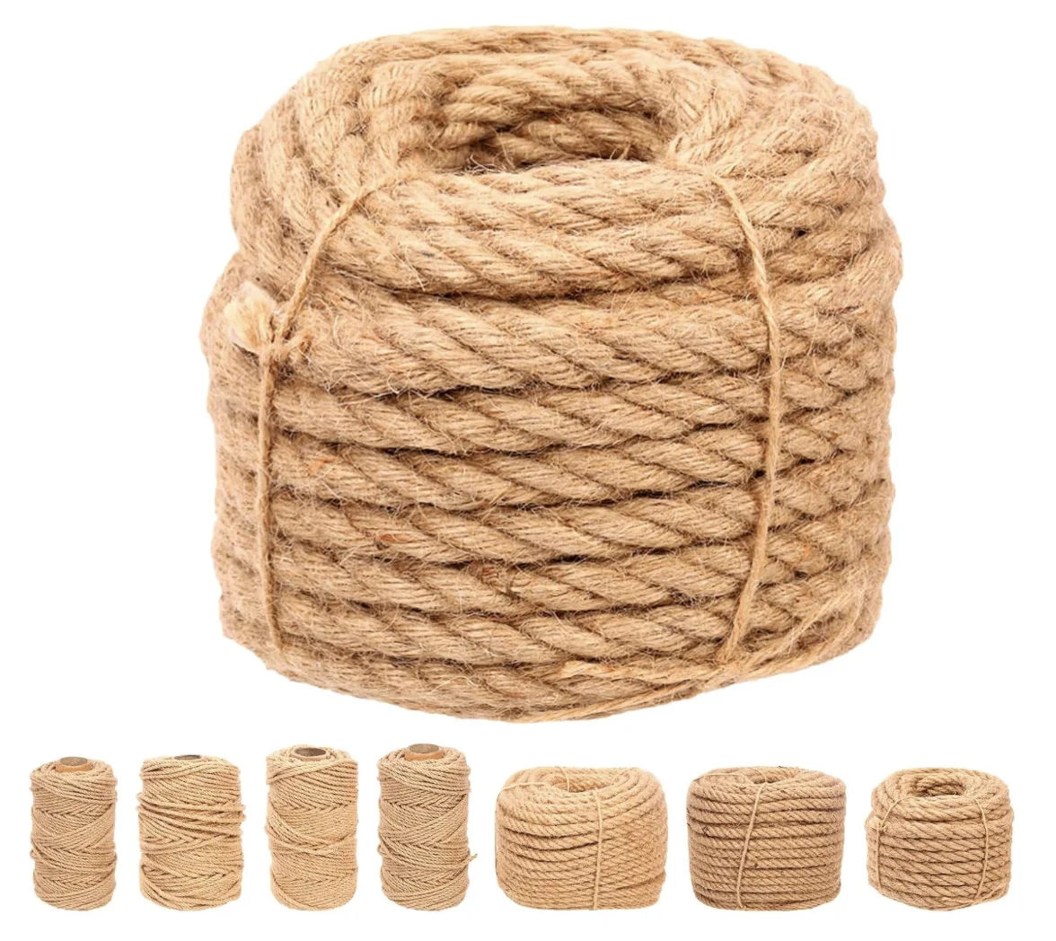 8/10/14 mm Jute Rope Environmental Jute Rope for Diy Home Shop Decoration Rope for Handmade Baskets Lamps