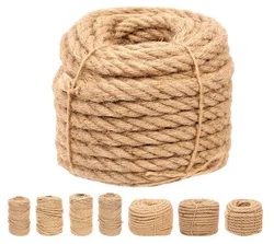 50M/100M Natural Sisal Rope for Cat Tree DIY Scratching Post Toy Desk Legs Binding Rope Cat Climbing Frame Cat Sharpen Claw