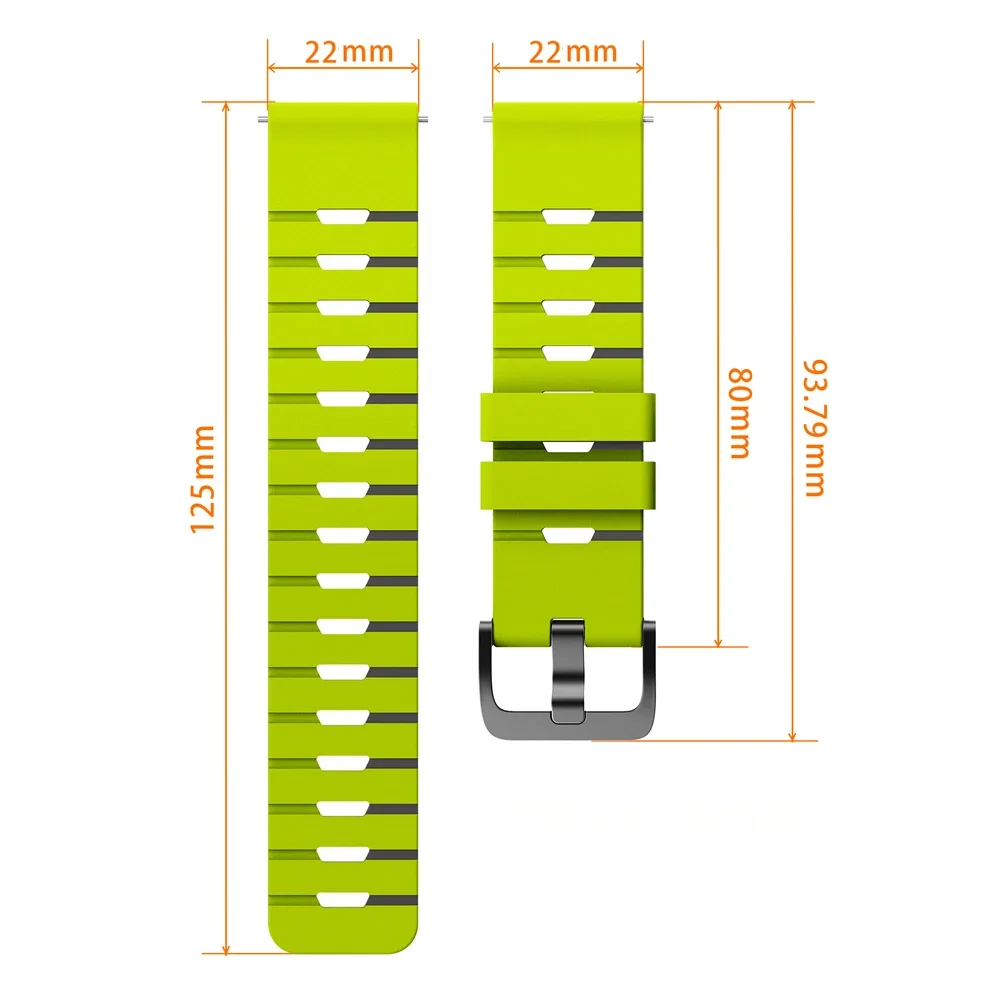 삼성 갤럭시 워치3 45mm/기어 S3/워치 46mm용 22mm 스트랩 스포츠 실리콘 밴드 화웨이 GT5 GT4 GT 3 SE GT6 프로 팔찌