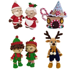 Christmas Crochet kits Santa Claus Couple elf deer DIY Knitting amigurumis doll Crocheting XMS Craft kits