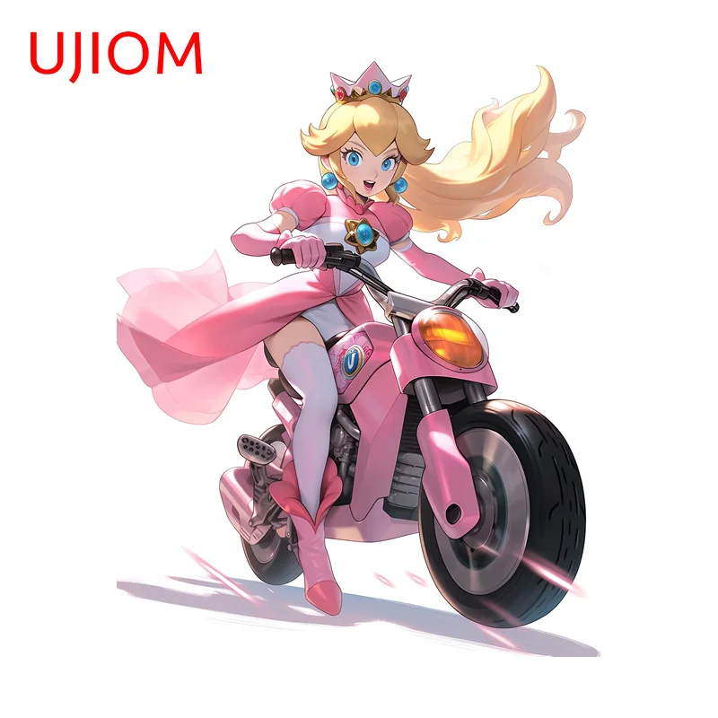 UJIOM Dashing and Heroic Pink Locomotive Princess Wall Sticker Lovely Occlusion Scratch Decal Cute Computer Host Decor