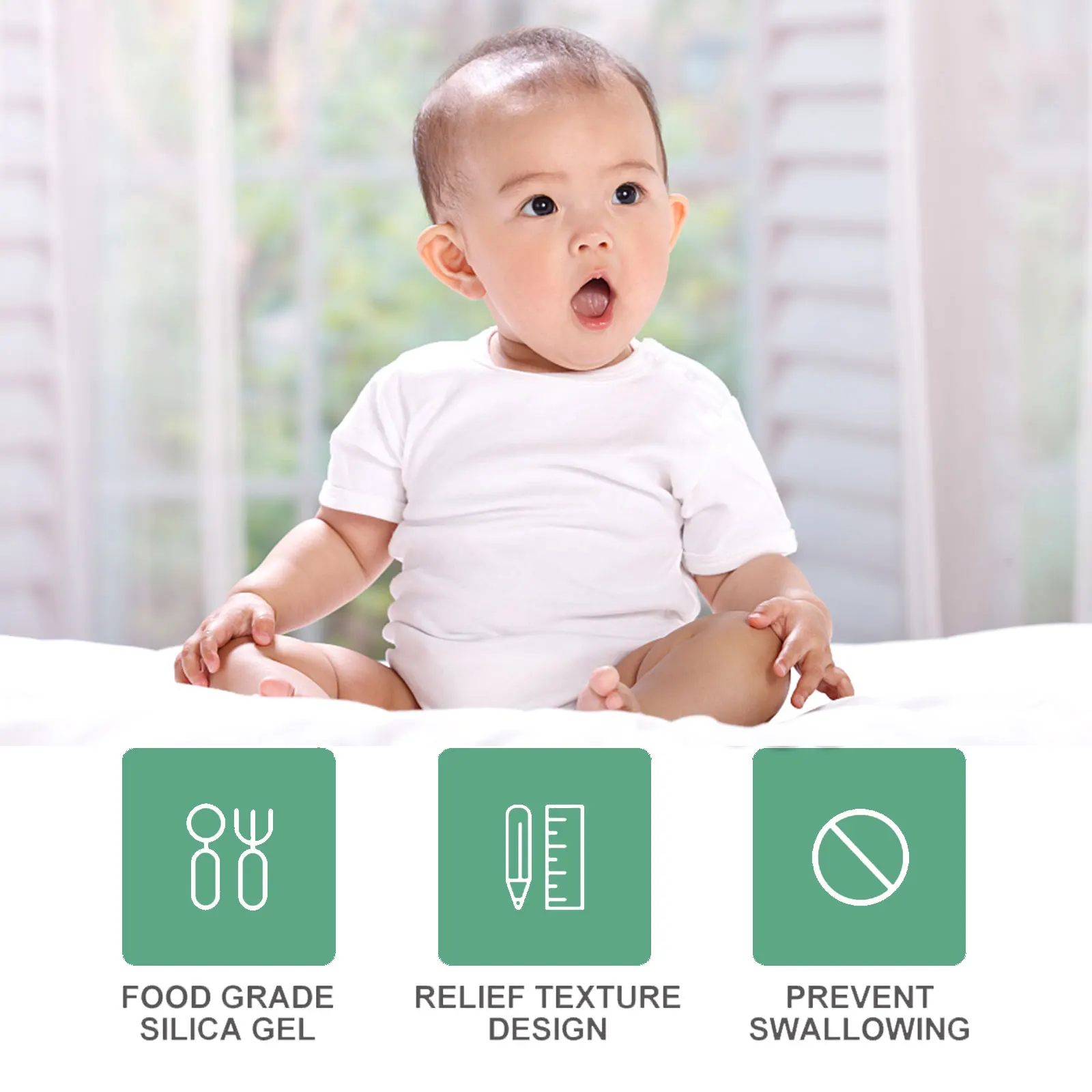 

Детское ожерелье для прорезывания зубов, силиконовое молярное ожерелье для новорожденных, легкая, безопасная, успокаивающая игрушка для кусания, детское ожерелье для прорезывания зубов