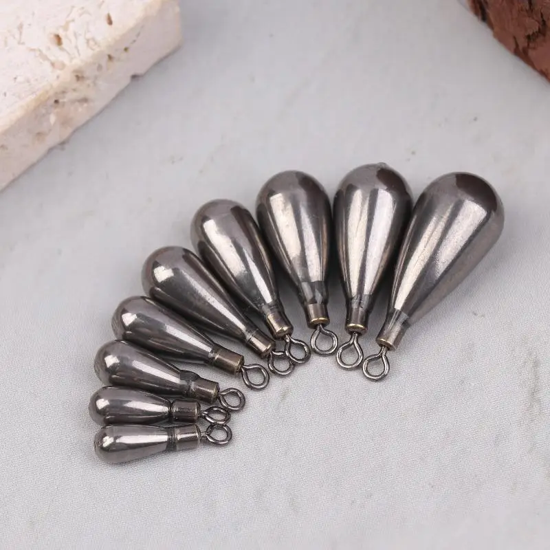 التنغستن الصلب الصيد الوزن قالب 1.3-14 جرام قطرة النار قلادة قطب Pesca المعادن تهزهز يلقي معالجة الغرق