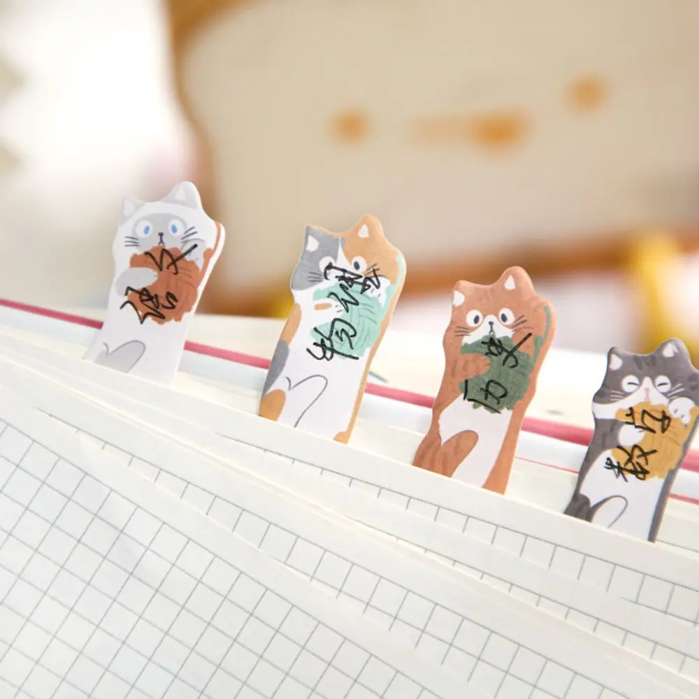 Notebooks Memo Pad Cat Index Sticker Meow Cartoon Kitty Index Dividers Creative Label Cat Paw Sticky Note Stationery