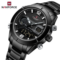 NAVIFORCE Design Men's Watches Top Luxury LCD Display Chronograph Quartz Wristwatches Luminous Waterproof Sport Clock 2024 New