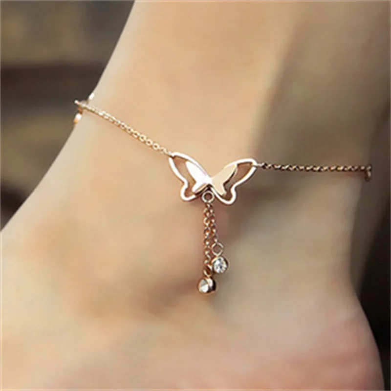 Simplicity Bohemian Hollow Butterfly Anklets For Women Girls Fashion Adjustable Ankle Bracelet Summer Beach Foot Chain Jewelry