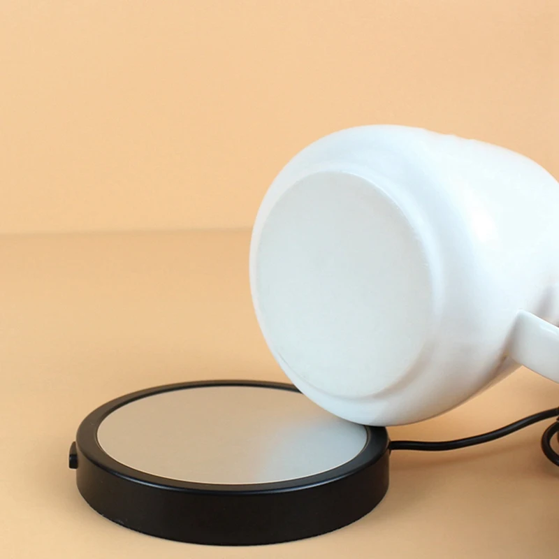 แผ่นรองแก้วแบบบางสำหรับเครื่องดื่มชาและกาแฟแผ่นรองอุ่นแบบ USB อุปกรณ์สำนักงานบ้านแกดเจ็ตแบบ USB