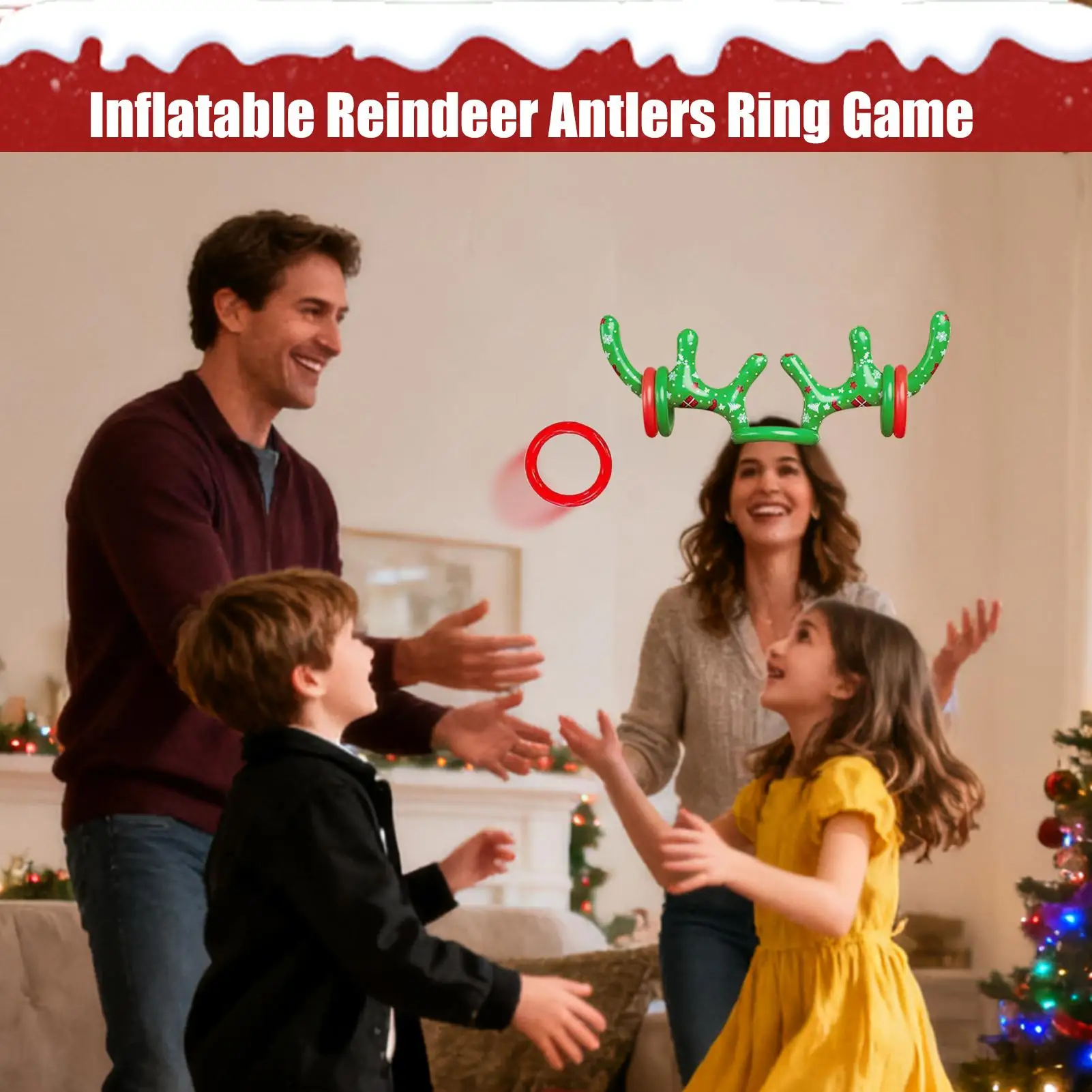 

Надувная шляпа с рогами, игра с кольцами, рождественские вечеринки, праздничный чулок, наполнитель, сувениры, домашние и уличные садовые игрушки для детей