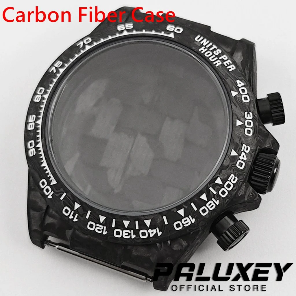 VK63 Luxury Carbon Fiber Sapphire Crystal Watch Case For Daytona Mod Compatible With VK64  VK63 VK63A Movement Waterproof Case
