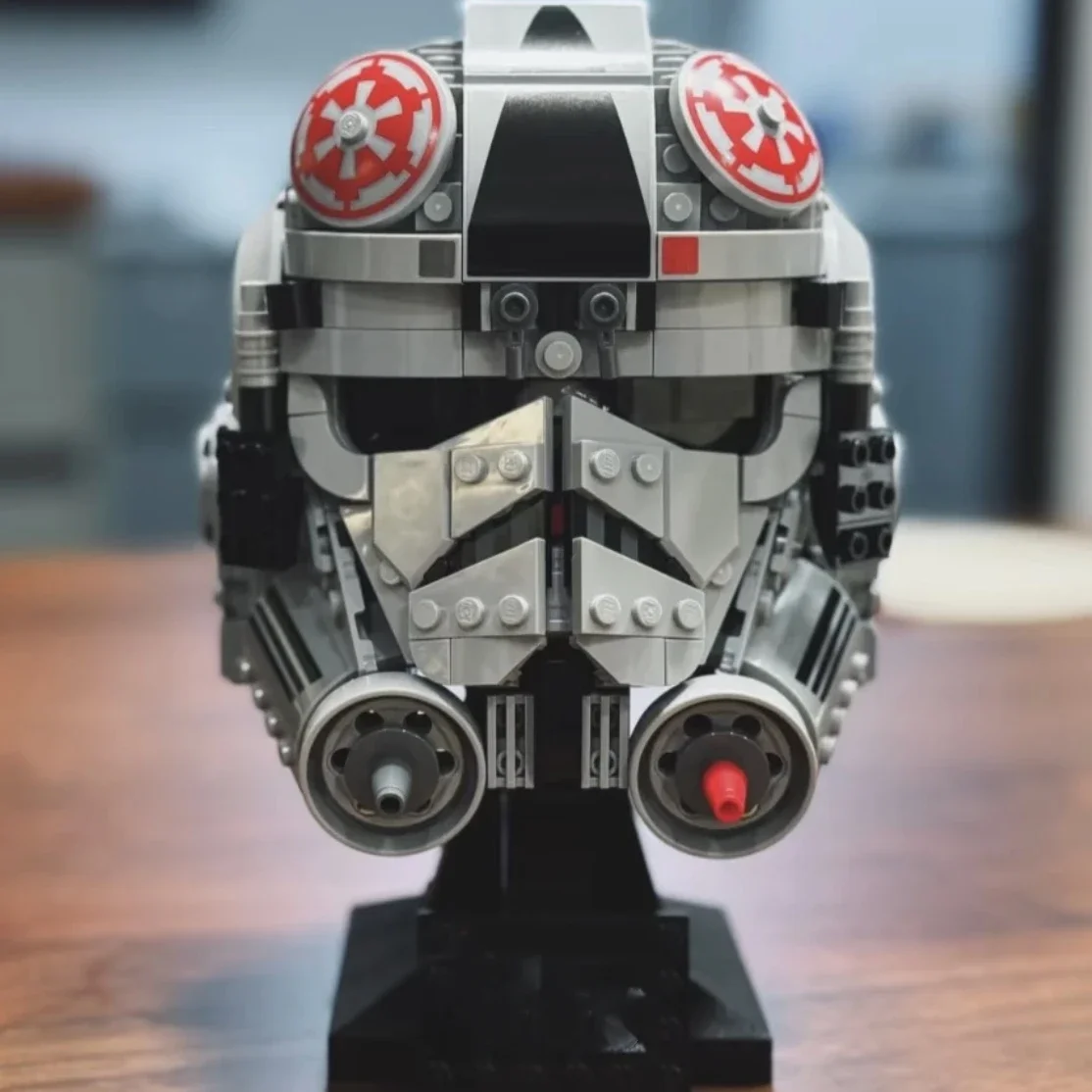 핫토이 우주선 블록 조립 스타 파이터 파일럿 만달로리안 헬멧 MOC TIE 루크 스카이워커 모델 조립 키즈 선물