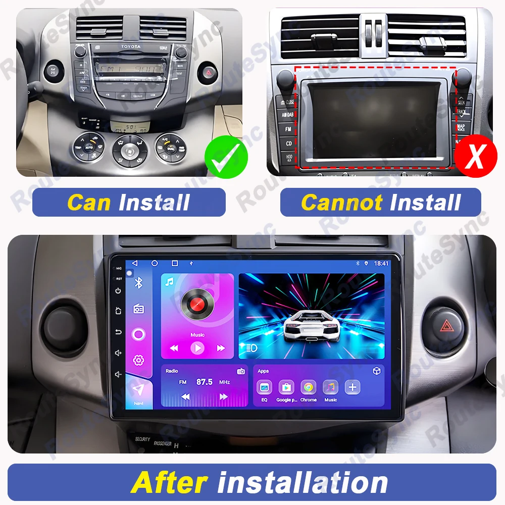 Android Carplay Auto For Toyota RAV4 Rav 4 2005 - 2009 2010 2011 2012 2013 Car Radio Multimedia GPS Player Stereo WIFI 4G BT DSP