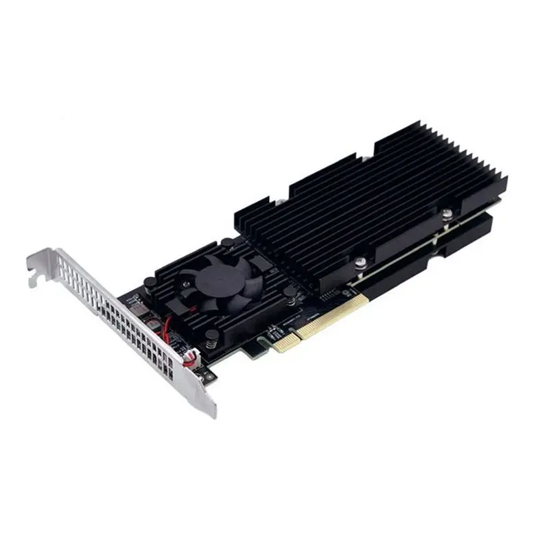 Leading-Expansion Card PEX8747 4 Quad M. 2 Nvme To Pcie 3.0 X8 Split-Free Adapter With Heatsink, Supports 22110/2280/2242 SSD Si