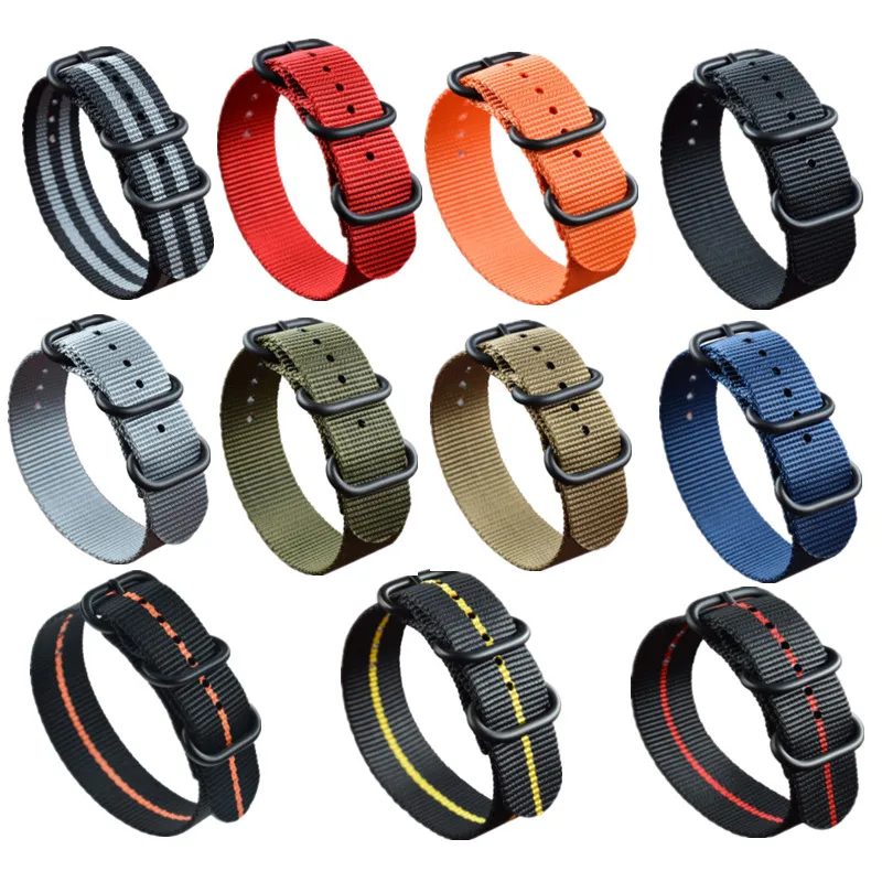 Thickening of single-layer nylon strap quality watches accessories for men and women bracelet 18.19.20.21.22.23.24.26.28 MM