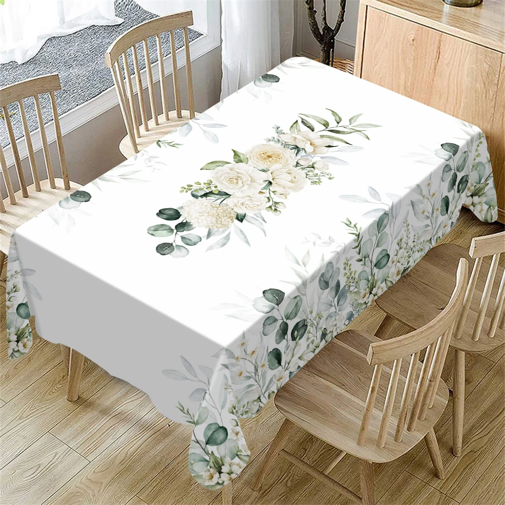 

Rectangular Tablecloth Polyester Table Cover for Indoor Dining Table, Camping, Kitchen Party Holiday Christmas Table Decorations