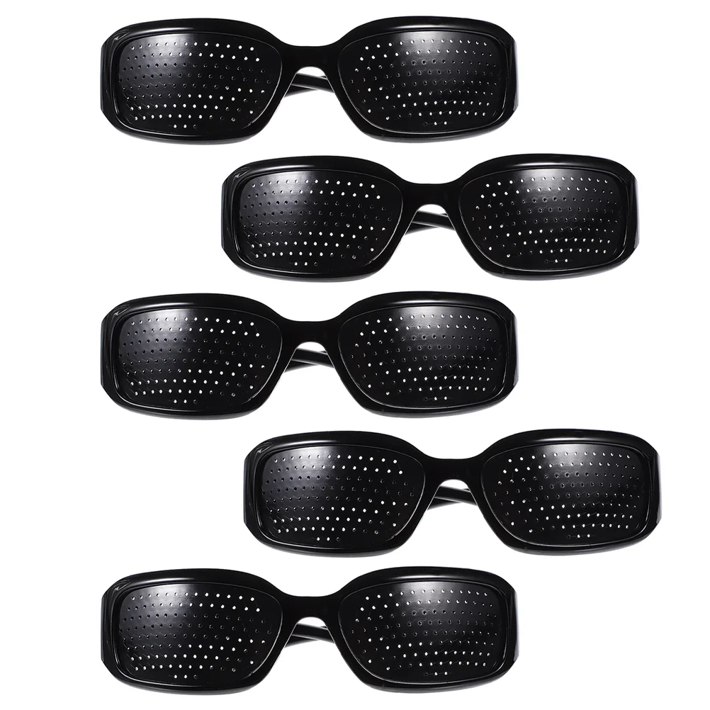 5 Pcs Pinhole Glasses Vision Correction Decorative Sunglasses Portable Eyeglasses Full-hole Protective