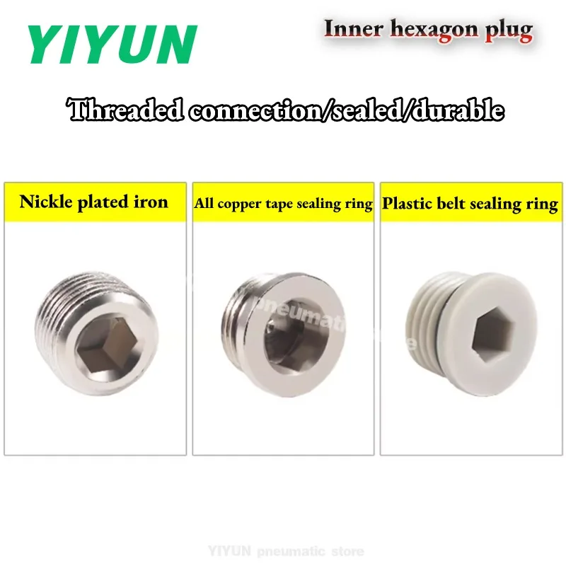Pneumatic components in the hexagon head with sealing ring G1/8,G1/4,G3/8,G1/2,G-M5 1points ,2points ,3points, 4points