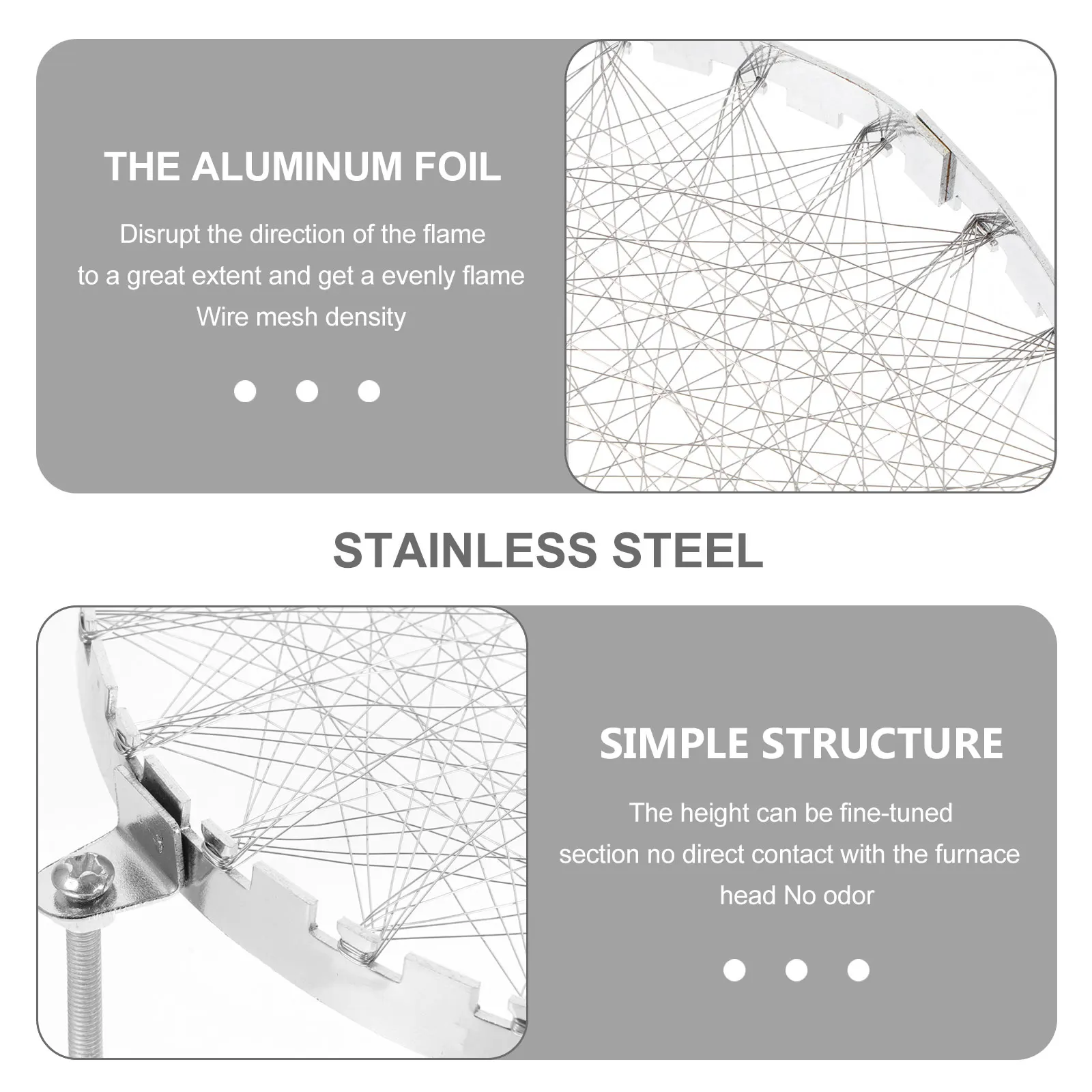 

Stainless Steel Gas Stove Nickel Wire Mesh Flame Diffuser Even Heat Cooker Supplies Metal Net Ring for Home Kitchen Use