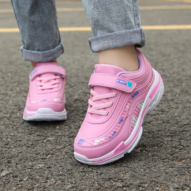 

Pink Girls Sport Shoes Waterproof Running Shoes Kids Sneakers Tenis Infantil Breathable Antislip Children Shoes Sapato Infantil