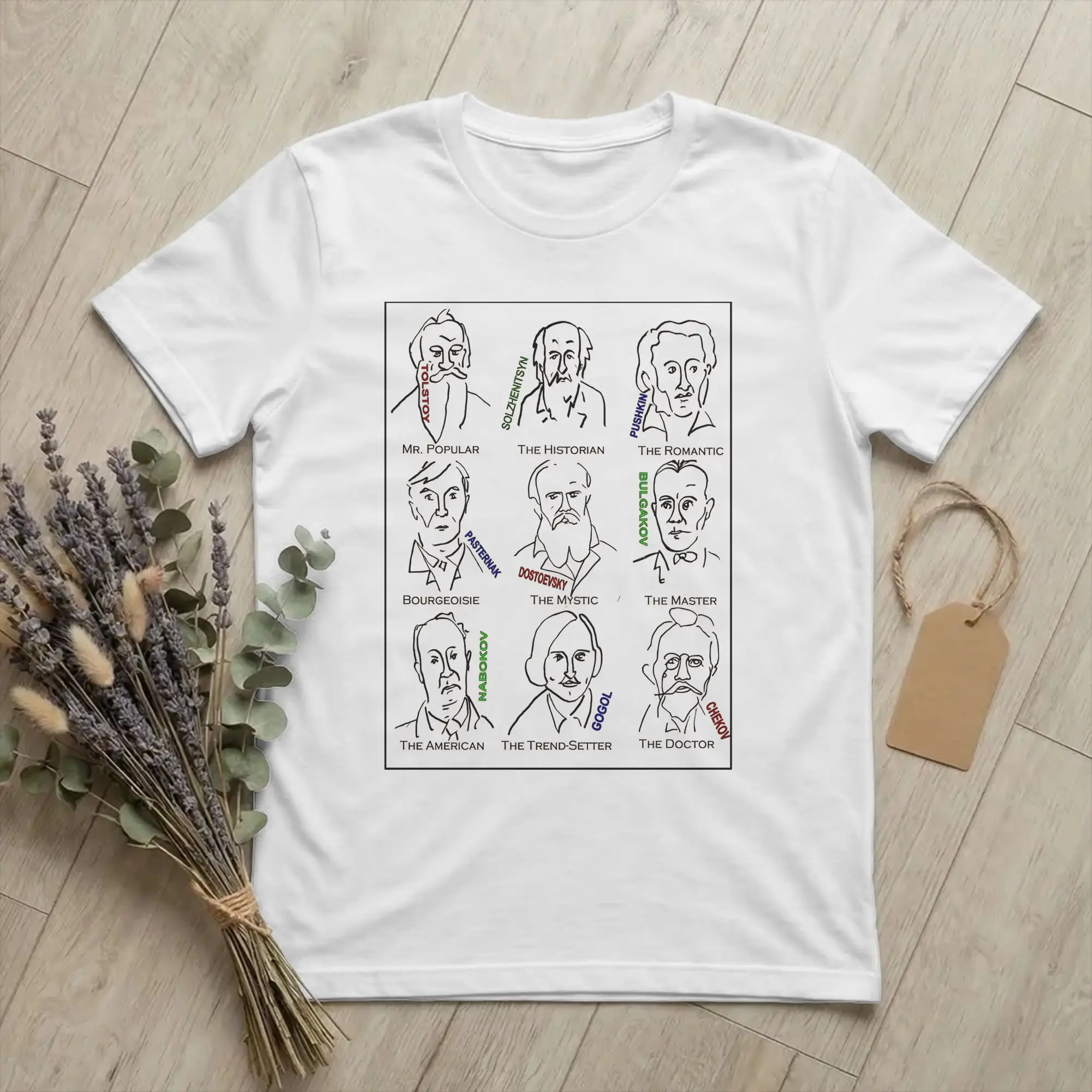 Great Russian Authors History of Art  T Shirts  100% Cotton Tops Casual Short Sleeve Crewneck Tee Shirt 4XL 5XL T-Shirts
