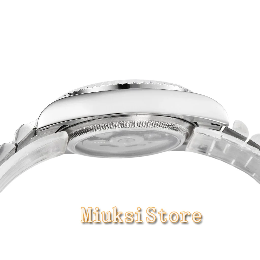 Miuksi nh35 36mm/40mm relógio mecânico para homem automático safira aço inoxidável luxo à prova dloágua reloj hombre