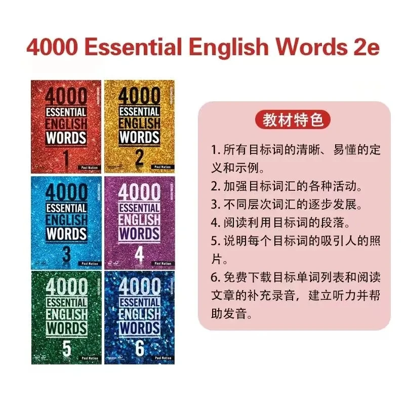 New 6 Books/Set 4000 Essential English Words Level 1-6 IELTS SAT Core Words English Vocabulary Book Libros Livros