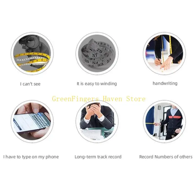 شريط محيط الجسم الرقمي F68D مع شريط ذاتي القفل وقابل للسحب لقياس العضلة ذات الرأسين للخصر #4