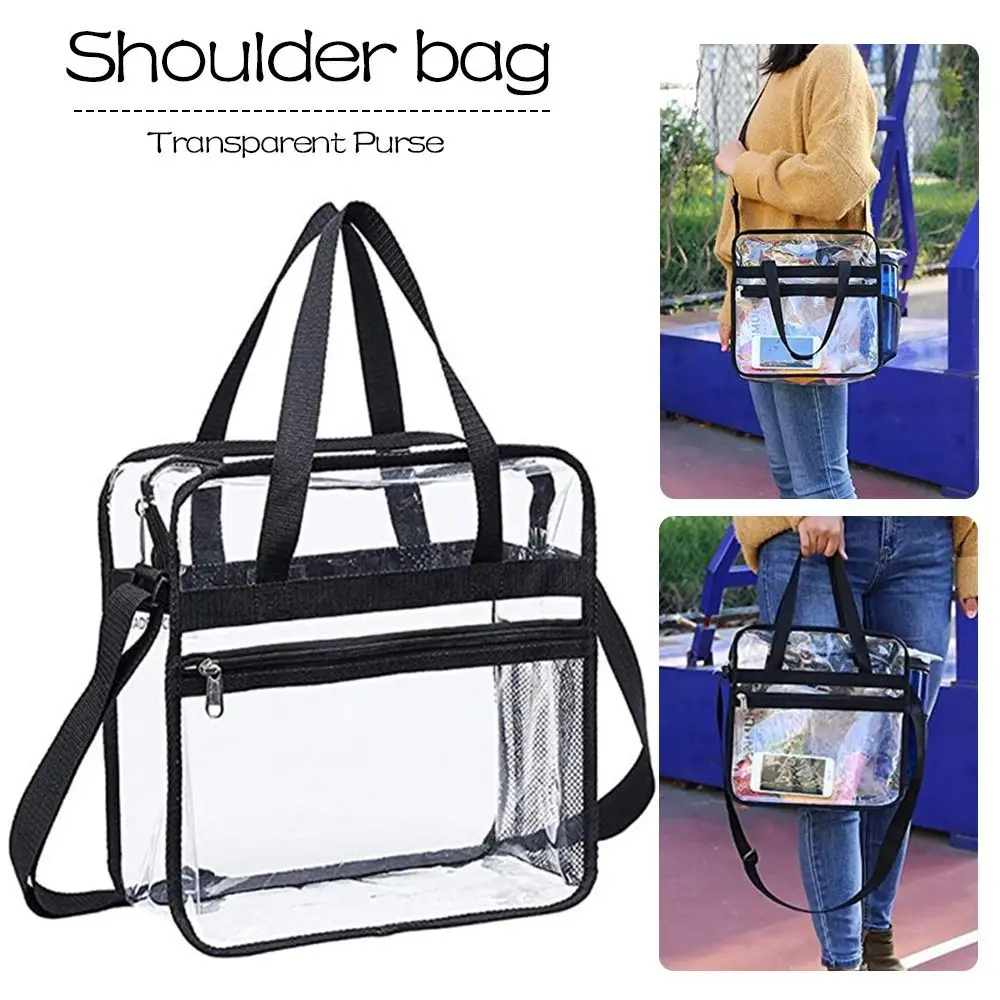 Mochila De bolsillo frontal Unisex, bolso de gran capacidad, monedero transparente, bolso de hombro