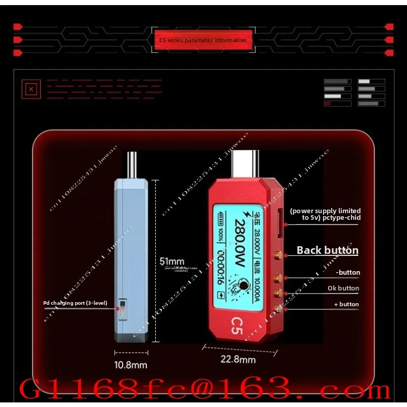 Suitable for C5 Detector USB Voltage Ammeter PD3.1 Trick EPR Activation 48V UFCS Trigger