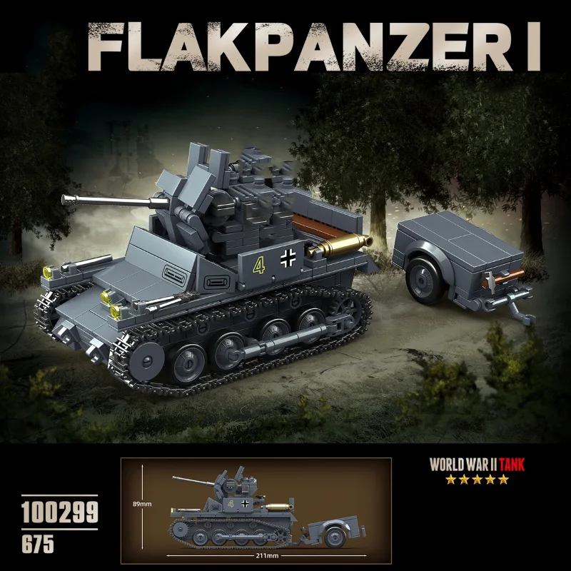 الحرب العالمية SdKfz 101 بانزر I ضوء دبابة مركبة نموذج عسكري بنة WW2 ألمانيا الجيش أرقام الطوب لعب للهدايا